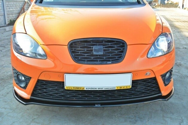 Cup Spoilerlippe Front Ansatz V.2 passend für SEAT LEON MK2 CUPRA / FR Facelift schwarz Hochglanz