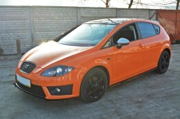 Cup Spoilerlippe Front Ansatz V.2 für Seat LEON MK2 CUPRA / FR FL schwarz Hochglanz