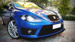 Cup Spoilerlippe Front Ansatz V.1 passend für SEAT LEON MK2 CUPRA FR Facelift schwarz Hochglanz