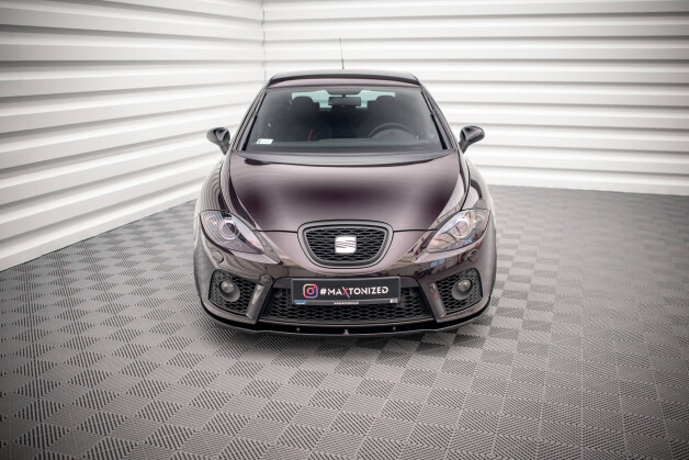Cup Spoilerlippe Front Ansatz passend für SEAT LEON MK2 CUPRA FR (vor Facelift) schwarz Hochglanz