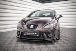 Cup Spoilerlippe Front Ansatz für Seat LEON MK2 CUPRA FR vor FL schwarz Hochglanz