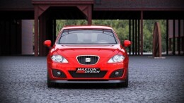 Cup Spoilerlippe Front Ansatz passend für SEAT LEON MK2 Facelift schwarz Hochglanz