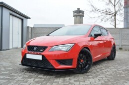 Street+ Spoilerlippe Front Ansatz passend für Seat Leon III CUPRA / FR schwarz Hochglanz