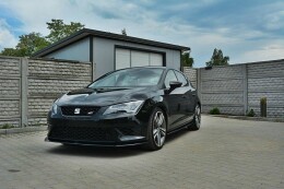 Street+ Spoilerlippe Front Ansatz passend für Seat Leon III CUPRA / FR schwarz Hochglanz