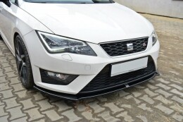Street+ Spoilerlippe Front Ansatz passend für Seat Leon III CUPRA / FR schwarz Hochglanz