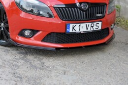 Street+ Spoilerlippe Front Ansatz passend für Skoda Fabia MK2 RS schwarz Hochglanz