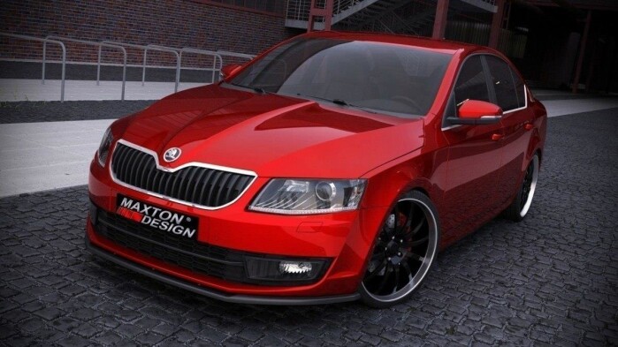 Street+ Spoilerlippe Front Ansatz V.1 passend für Skoda Octavia Mk3 schwarz Hochglanz