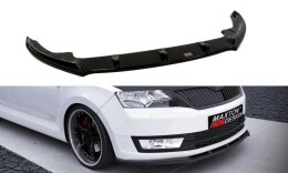 Cup Spoilerlippe Front Ansatz V.1 passend für Skoda Rapid schwarz Hochglanz