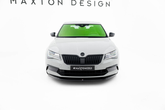 Cup Spoilerlippe Front Ansatz V.1 passend für Skoda Superb Liftback / Combi Mk3 schwarz Hochglanz