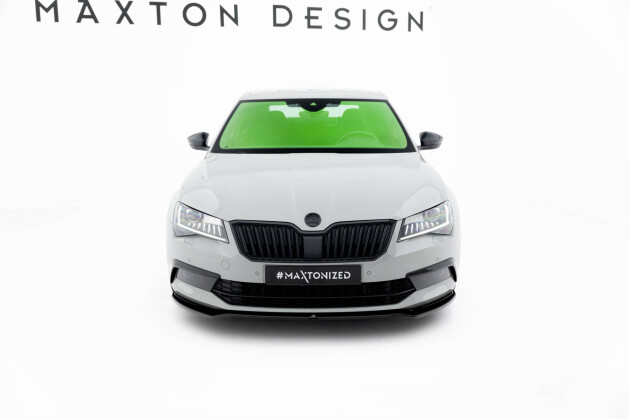 Cup Spoilerlippe Front Ansatz V.2 passend für Skoda Superb Liftback / Combi Mk3 schwarz Hochglanz