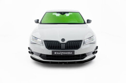 Cup Spoilerlippe Front Ansatz V.3 passend für Skoda Superb Liftback / Combi Mk3 schwarz Hochglanz