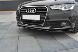 Cup Spoilerlippe Front Ansatz V.1 für Audi A6 C7 schwarz Hochglanz