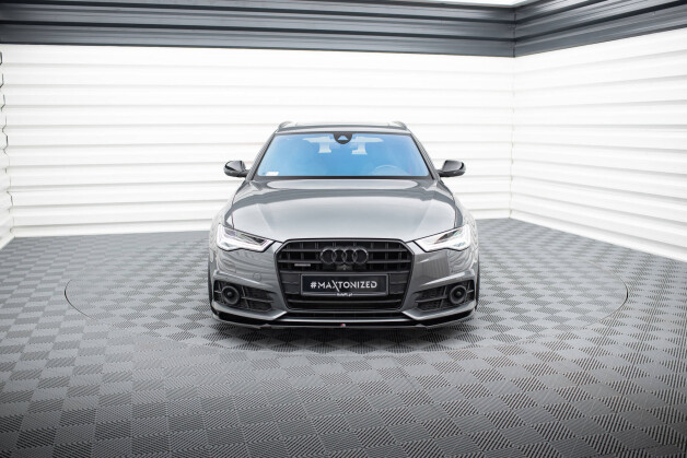 Cup Spoilerlippe Front Ansatz V.1 passend für Audi A6 / A6 C7 S-line/ S6 C7 Facelift schwarz Hochglanz