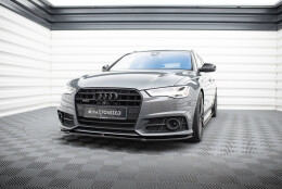 Cup Spoilerlippe Front Ansatz V.1 passend für Audi A6 / A6 C7 S-line/ S6 C7 Facelift schwarz Hochglanz