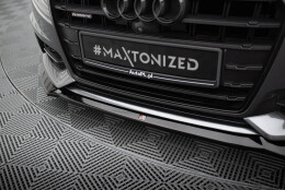 Cup Spoilerlippe Front Ansatz V.1 passend für Audi A6 / A6 C7 S-line/ S6 C7 Facelift schwarz Hochglanz