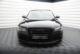 Cup Spoilerlippe Front Ansatz passend für Audi A8 D4 schwarz Hochglanz