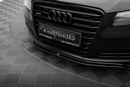 Cup Spoilerlippe Front Ansatz passend für Audi A8 D4 schwarz Hochglanz