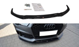 Cup Spoilerlippe Front Ansatz V.1 für Audi RS7 C7 schwarz Hochglanz