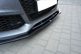 Cup Spoilerlippe Front Ansatz V.1 für Audi RS7 C7 schwarz Hochglanz