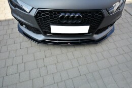 Cup Spoilerlippe Front Ansatz V.1 für Audi RS7 C7 schwarz Hochglanz