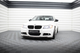 Cup Spoilerlippe Front Ansatz V.1 passend für BMW 3er Limousine / Touring M-Paket E90 / E91 Facelift schwarz Hochglanz