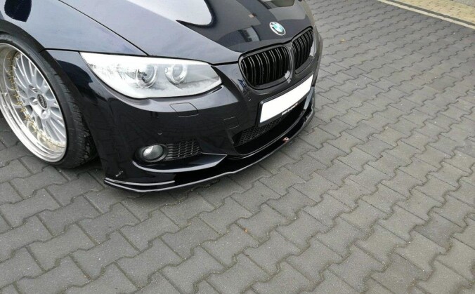 Cup Spoilerlippe Front Ansatz V.1 für BMW 3er E92 M Paket FL schwarz Hochglanz