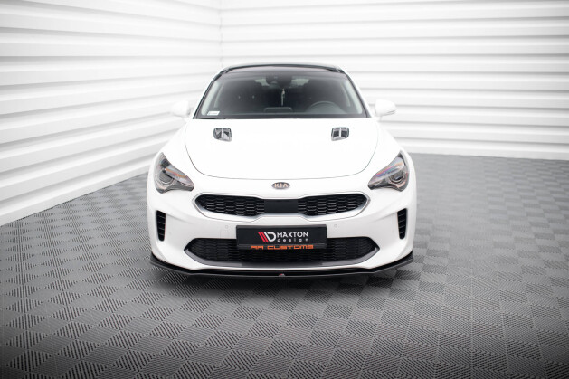 Cup Spoilerlippe Front Ansatz V.1 für Kia Stinger GT / GT-Line / Standard Mk1 schwarz Hochglanz