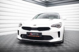 Cup Spoilerlippe Front Ansatz V.1 für Kia Stinger GT / GT-Line / Standard Mk1 schwarz Hochglanz