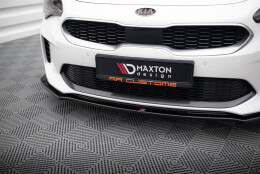 Cup Spoilerlippe Front Ansatz V.1 passend für Kia Stinger GT / GT-Line / Standard Mk1 schwarz Hochglanz