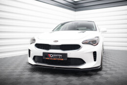 Street+ Spoilerlippe Front Ansatz V.1 passend für Kia Stinger GT / GT-Line / Standard Mk1 schwarz Hochglanz