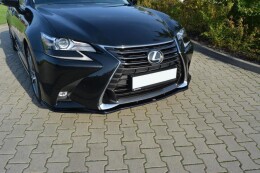 Cup Spoilerlippe Front Ansatz V.1 für Lexus GS Mk4 Facelift schwarz Hochglanz