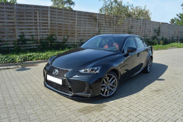 Street+ Spoilerlippe Front Ansatz V.1 passend für Lexus IS Mk3 FL F-Sport schwarz Hochglanz