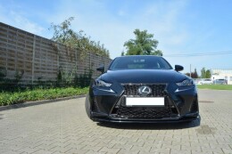 Cup Spoilerlippe Front Ansatz V.1 für Lexus IS Mk3 FL F-Sport schwarz Hochglanz