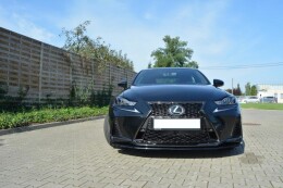 Street+ Spoilerlippe Front Ansatz V.1 passend für Lexus IS Mk3 FL F-Sport schwarz Hochglanz