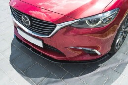 Cup Spoilerlippe Front Ansatz V.1 passend für Mazda 6 GJ (Mk3) Facelift schwarz Hochglanz