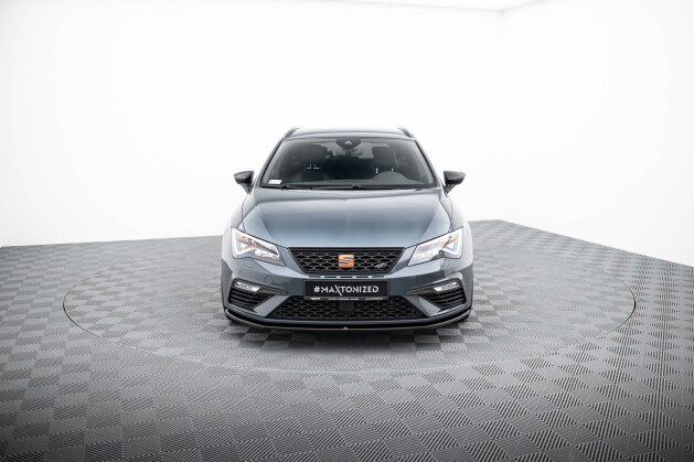 Cup Spoilerlippe Front Ansatz V.1 für Seat Leon Cupra / FR Mk3 FL schwarz Hochglanz