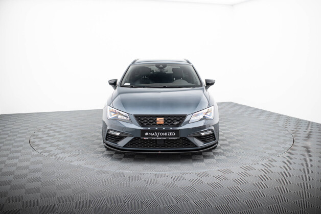 Street+ Spoilerlippe Front Ansatz V.1 passend für Seat Leon CUPRA / FR Mk3 FL schwarz Hochglanz