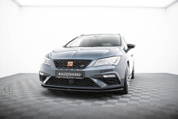 Cup Spoilerlippe Front Ansatz V.1 für Seat Leon Cupra / FR Mk3 FL schwarz Hochglanz