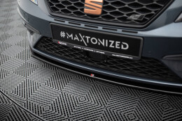 Cup Spoilerlippe Front Ansatz V.1 passend für Seat Leon Cupra / FR Mk3 FL schwarz Hochglanz
