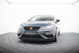 Street+ Spoilerlippe Front Ansatz V.1 passend für Seat Leon CUPRA / FR Mk3 FL schwarz Hochglanz