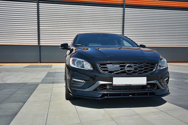 Cup Spoilerlippe Front Ansatz V.1 für Volvo V60 Polestar FL schwarz Hochglanz