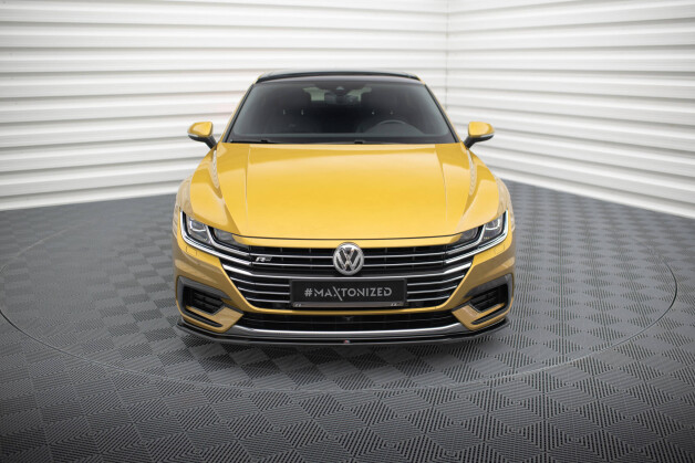 Cup Spoilerlippe Front Ansatz V.1 für VW Arteon R-Line Limousine / Shooting Brake Mk1 schwarz Hochglanz
