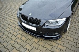 Cup Spoilerlippe Front Ansatz V.2 für BMW 3er E92 M Paket FL schwarz Hochglanz