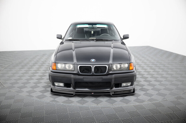 Cup Spoilerlippe Front Ansatz V.2 für BMW M3 / 3 M-Paket E36 Coupe schwarz Hochglanz