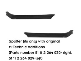 Cup Spoilerlippe Front Ansatz V.2 passend für BMW M3 / 3 M-Paket E36 Coupe schwarz Hochglanz