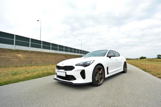 Cup Spoilerlippe Front Ansatz V.2 für Kia Stinger GT / GT-Line / Standard Mk1 schwarz Hochglanz