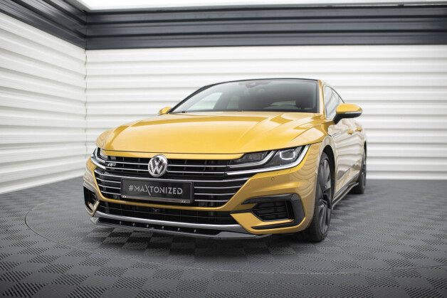 Street+ Spoilerlippe Front Ansatz V.2 passend für VW Arteon R-Line Limousine / Shooting Brake Mk1 schwarz Hochglanz