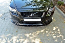 Cup Spoilerlippe Front Ansatz für v.1 VOLVO V50F R-DESIGN schwarz Hochglanz