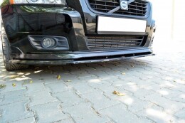 Cup Spoilerlippe Front Ansatz für v.1 VOLVO V50F R-DESIGN schwarz Hochglanz