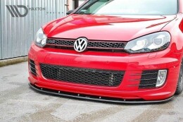 Cup Spoilerlippe Front Ansatz passend für VER.2 VW GOLF 6 (passend für GOLF GTI 35TH) schwarz Hochglanz